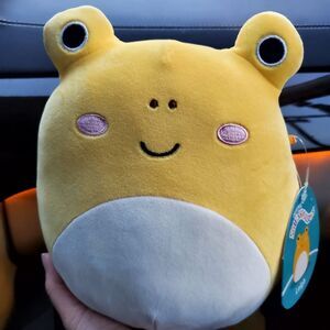 7-8" Squishmallow Leigh yellow toad frog Kellytoy Soft Plush Stuffed gift toy